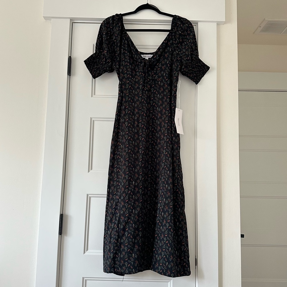 Floral Black Dress
